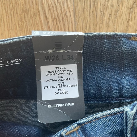 SALE ⬇️ NWT G-STAR MIDGE CODY MID SKINNY JEANS- 26 - Picture 11 of 14